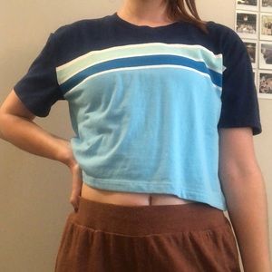 pacsun striped blue crop top 😎
